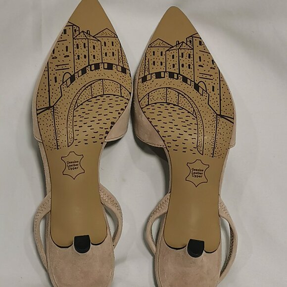 Nude Bella Vita Suede Slingbacks Size 6WW NWOT #36 - Picture 6 of 8